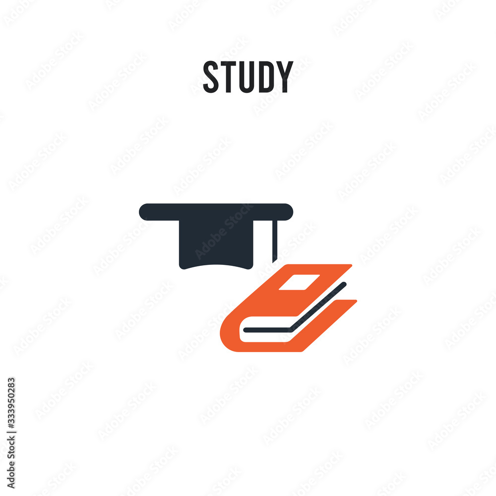 Study vector icon on white background. Red and black colored Study icon. Simple element illustration sign symbol EPS Study vector icon on white background. Red and black colored Study icon. Simple element illustration sign symbol EPS