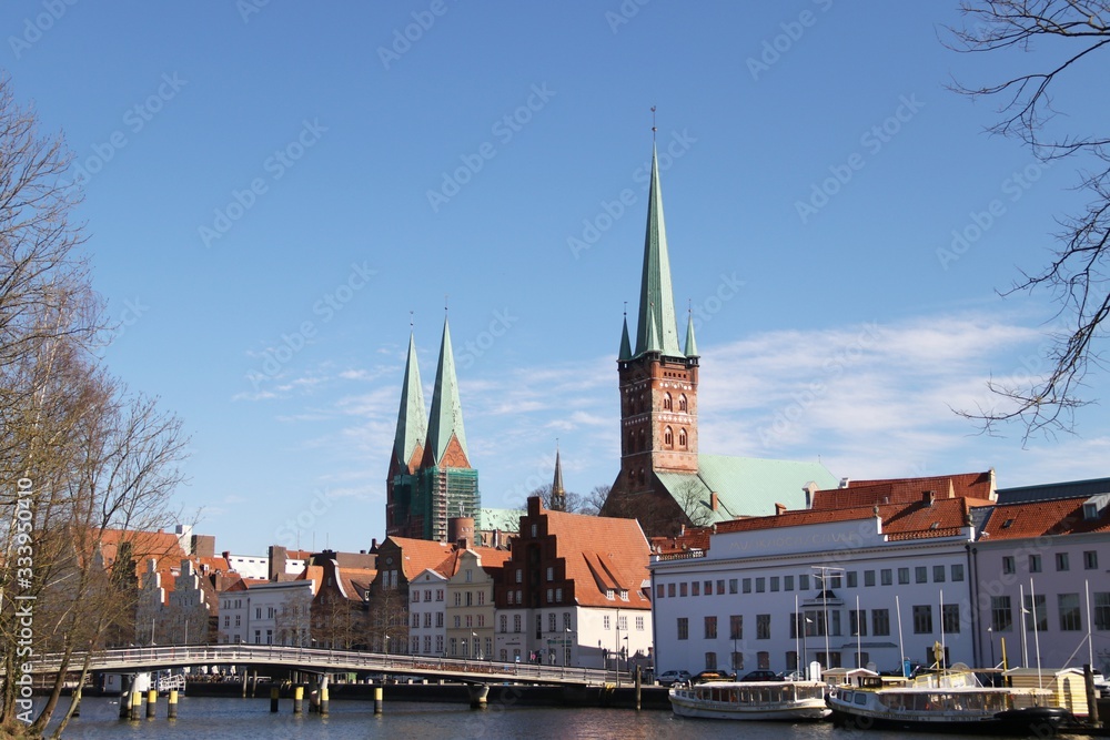 Beautiful Skyline of the Hanseatic City of Lübeck (Luebeck) – Germany