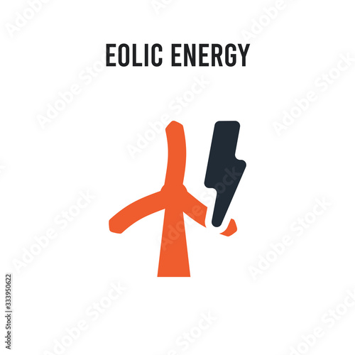Eolic energy vector icon on white background. Red and black colored Eolic energy icon. Simple element illustration sign symbol EPS