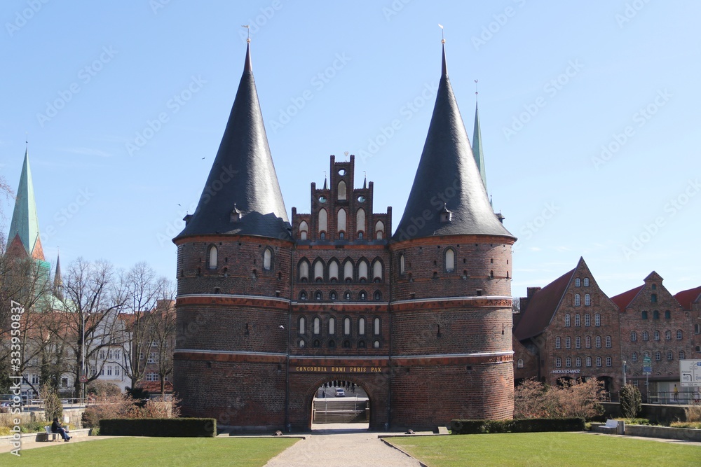Beautiful Holsten Gate of the Hanseatic City of Lübeck (Luebeck) – Germany