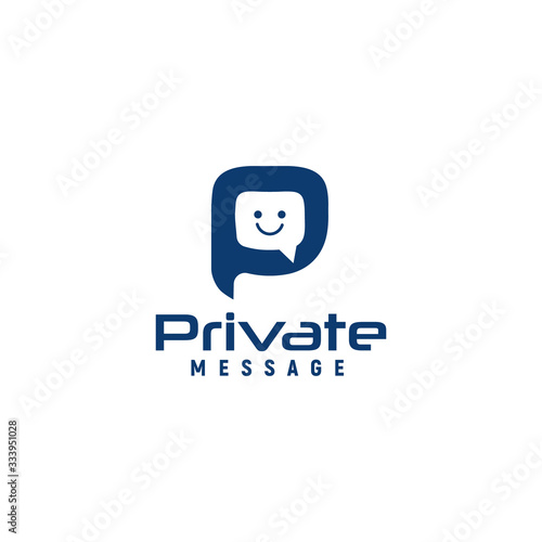 Creative, modern P letter private message logo/icon design template vector eps