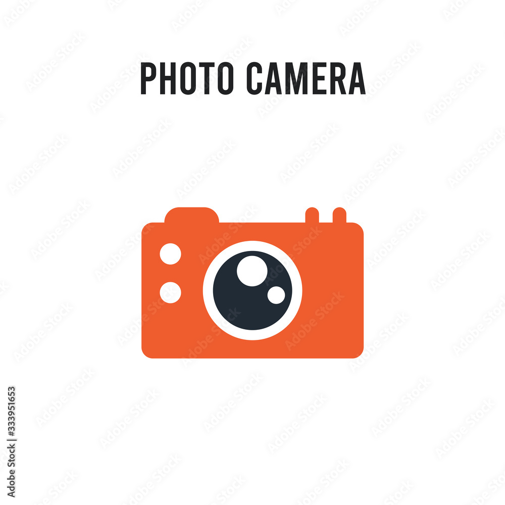 Photo camera vector icon on white background. Red and black colored Photo camera icon. Simple element illustration sign symbol EPS Photo camera vector icon on white background. Red and black colored Photo camera icon. Simple element illustration sign symbol EPS