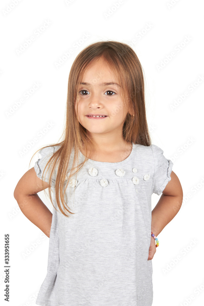 happy 3 year old girl on white background happy 3 year old girl on white background