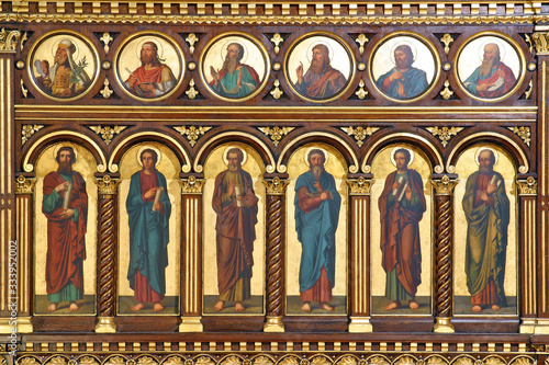 Obraz na plátně Prophets and Apostles, detail of Iconostasis in Greek Catholic Co-cathedral of S