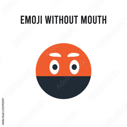 Emoji Without Mouth vector icon on white background. Red and black colored Emoji Without Mouth icon. Simple element illustration sign symbol EPS