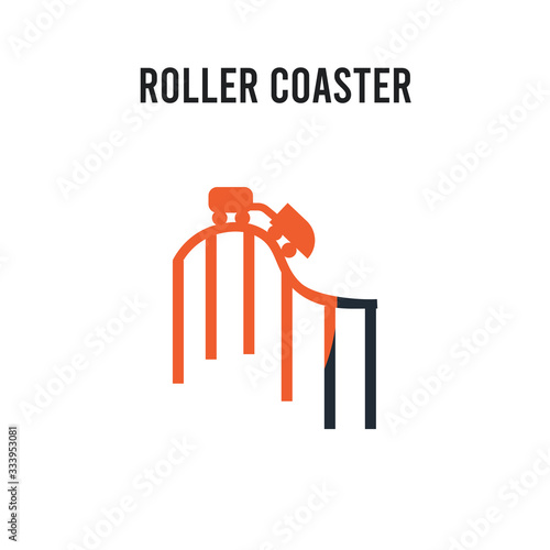 Roller coaster vector icon on white background. Red and black colored Roller coaster icon. Simple element illustration sign symbol EPS