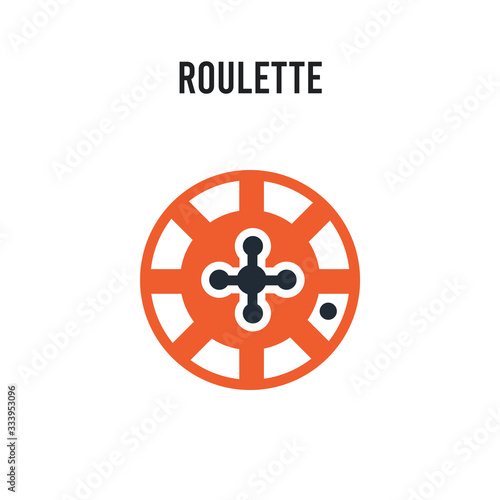 Roulette vector icon on white background. Red and black colored Roulette icon. Simple element illustration sign symbol EPS