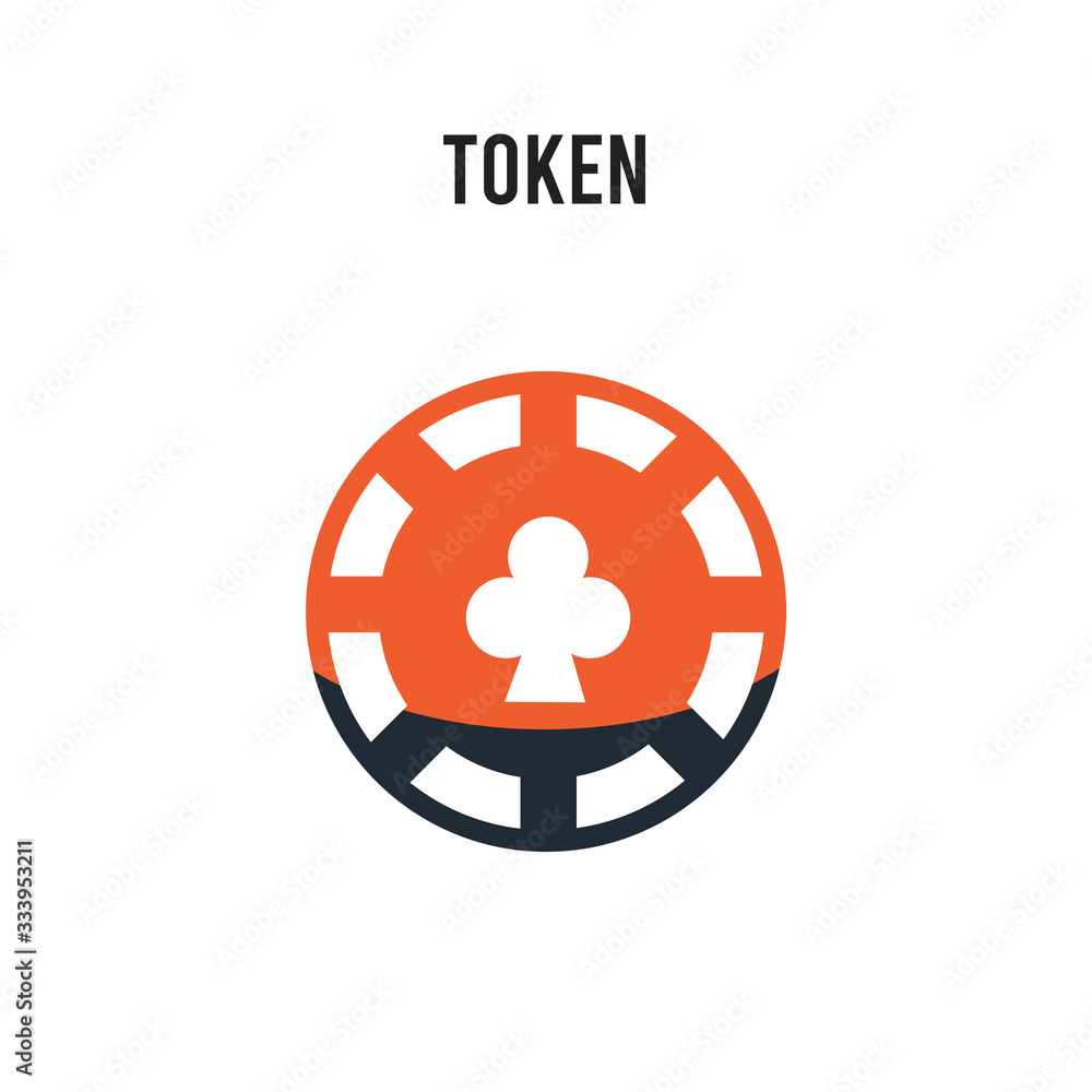 Token vector icon on white background. Red and black colored Token icon. Simple element illustration sign symbol EPS Token vector icon on white background. Red and black colored Token icon. Simple element illustration sign symbol EPS
