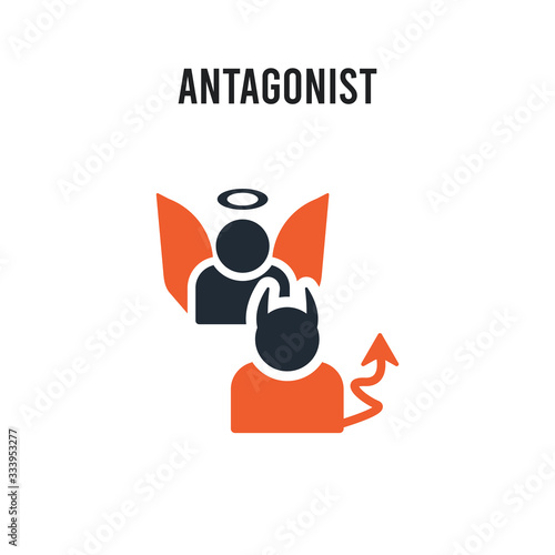 antagonist vector icon on white background. Red and black colored antagonist icon. Simple element illustration sign symbol EPS