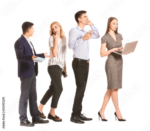 Young business people waiti...