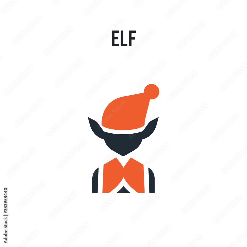 Elf vector icon on white background. Red and black colored Elf icon. Simple element illustration sign symbol EPS