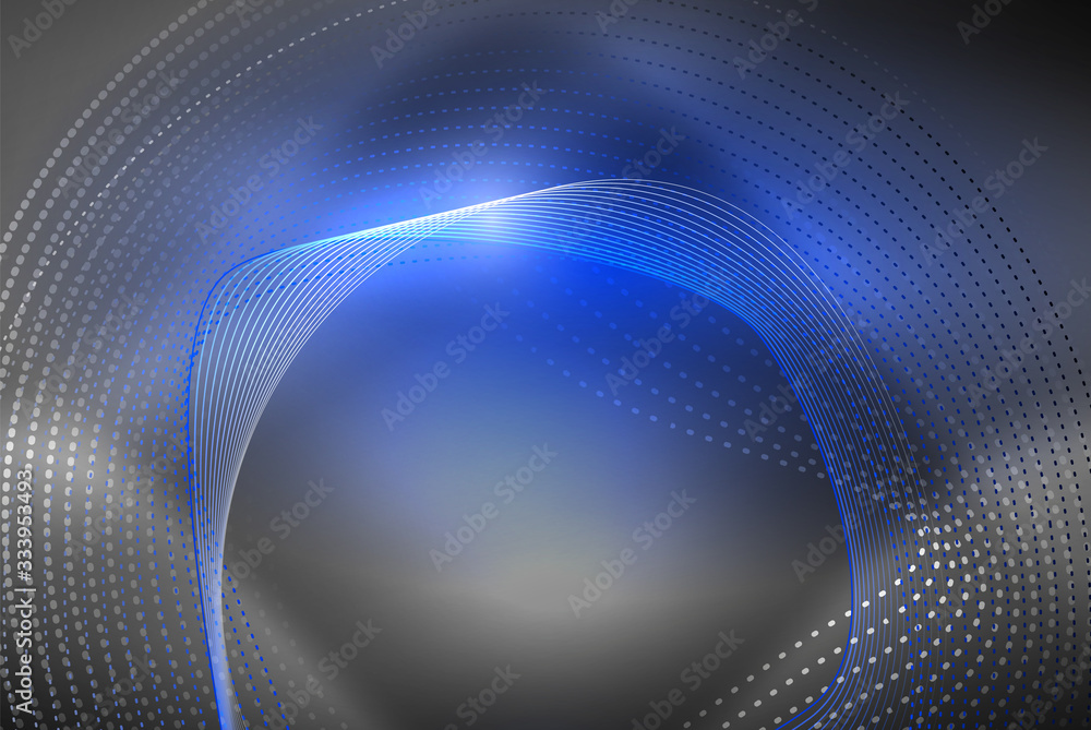 Obraz premium Abstract particles, wave background, neon motion techno design