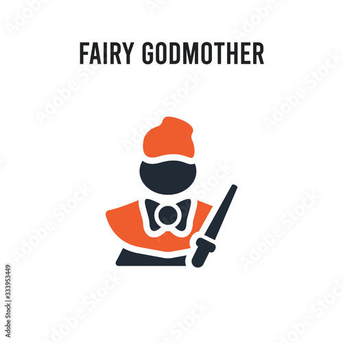 fairy godmother vector icon on white background. Red and black colored fairy godmother icon. Simple element illustration sign symbol EPS