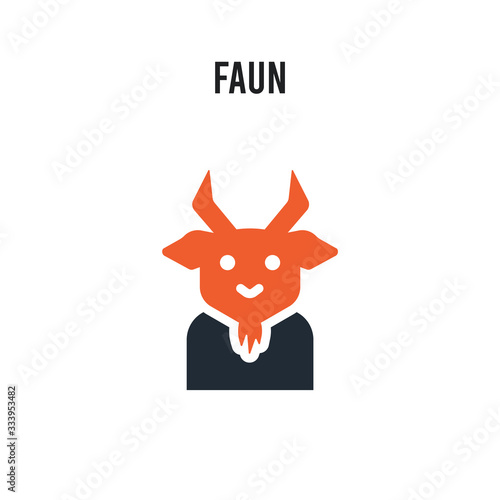 Faun vector icon on white background. Red and black colored Faun icon. Simple element illustration sign symbol EPS