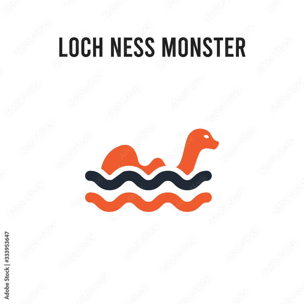 Loch ness monster vector icon on white background. Red and black colored Loch ness monster icon. Simple element illustration sign symbol EPS Loch ness monster vector icon on white background. Red and black colored Loch ness monster icon. Simple element illustration sign symbol EPS