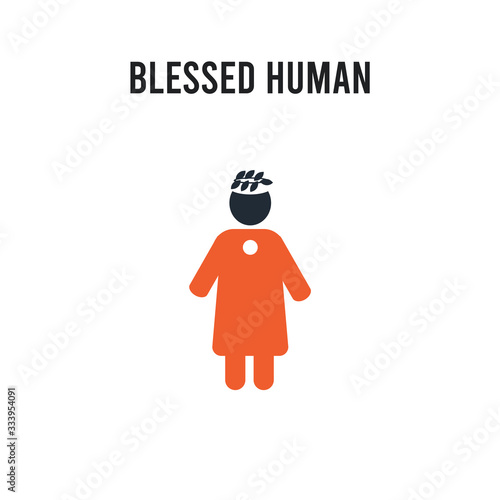 blessed human vector icon on white background. Red and black colored blessed human icon. Simple element illustration sign symbol EPS