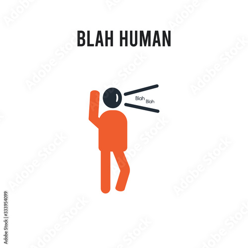 blah human vector icon on white background. Red and black colored blah human icon. Simple element illustration sign symbol EPS
