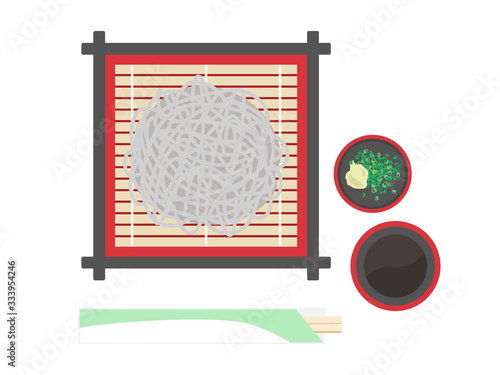 ざるそばのイラスト