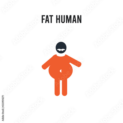 fat human vector icon on white background. Red and black colored fat human icon. Simple element illustration sign symbol EPS