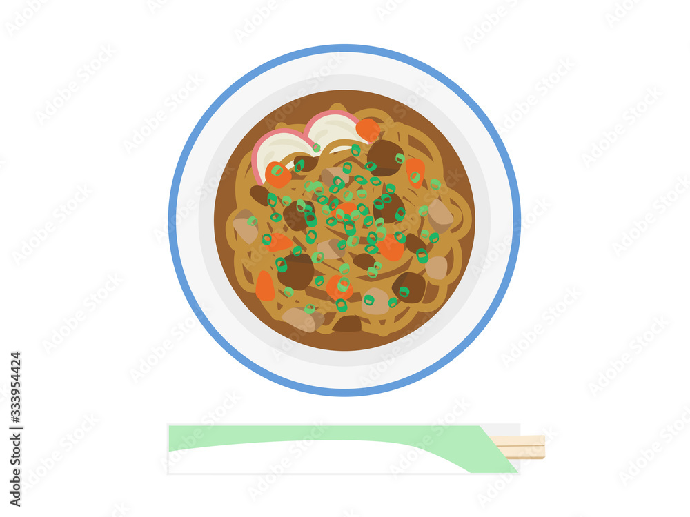 カレーうどんのイラスト Stock Vector Adobe Stock