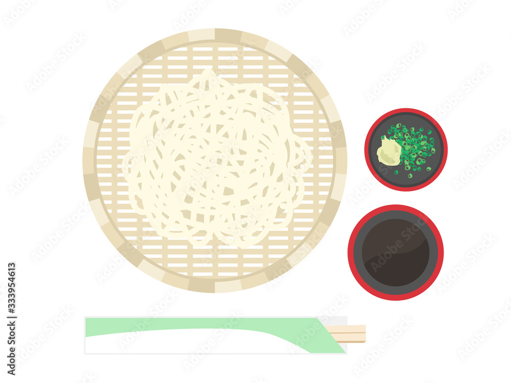 ざるうどんのイラスト Stock Vector Adobe Stock