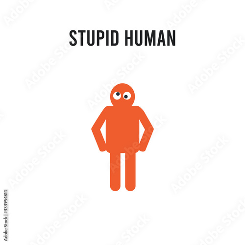 stupid human vector icon on white background. Red and black colored stupid human icon. Simple element illustration sign symbol EPS