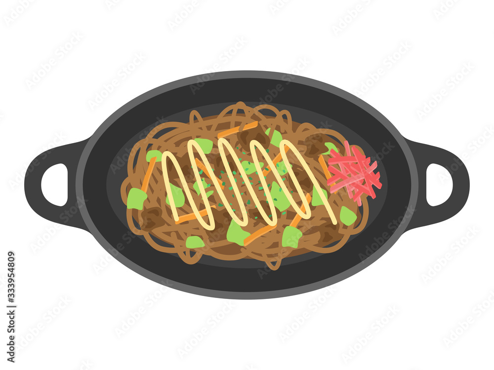 ソース焼きそばのイラスト Stock Vector Adobe Stock