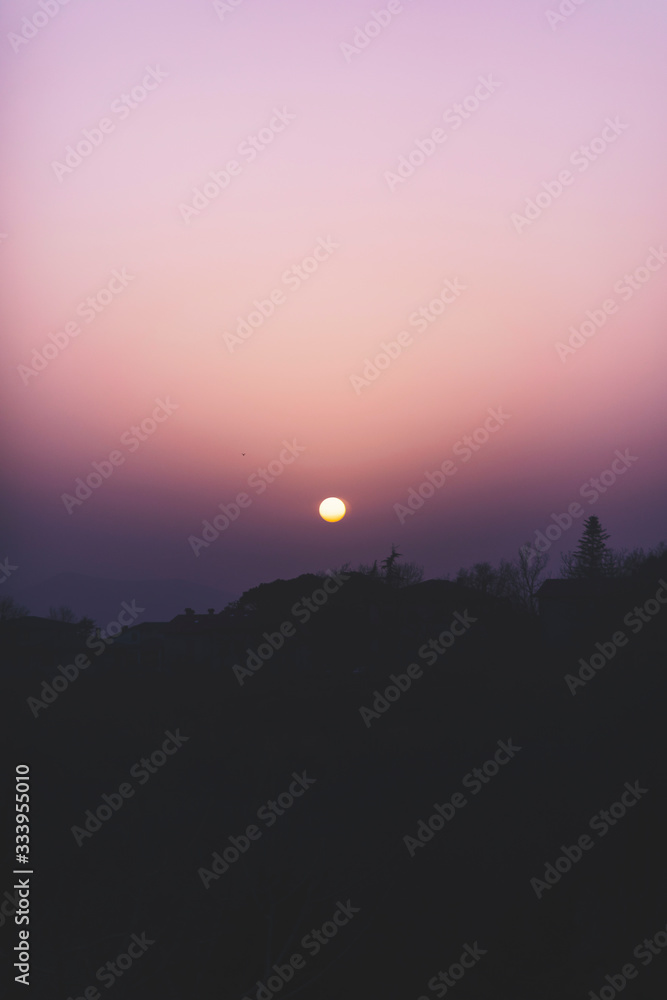 Beautiful landscape at sunset, nature background Beautiful landscape at sunset, nature background