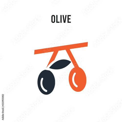 Olive vector icon on white background. Red and black colored Olive icon. Simple element illustration sign symbol EPS