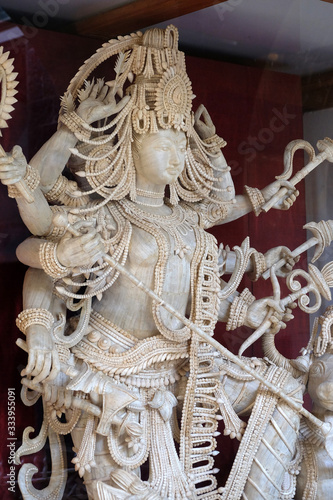 Statue of Goddess Durga exposed in the Prince of Wales Museum  now known as The Chhatrapati Shivaji Maharaj Museum in Mumbai  India