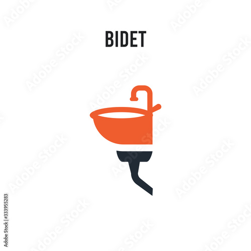 bidet vector icon on white background. Red and black colored bidet icon. Simple element illustration sign symbol EPS