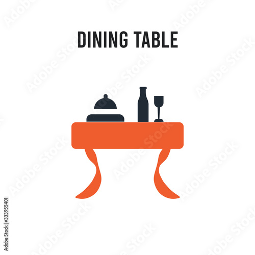 Dining table vector icon on white background. Red and black colored Dining table icon. Simple element illustration sign symbol EPS