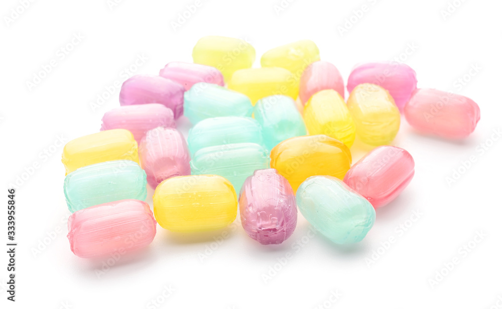 Sweet candies on white background Sweet candies on white background