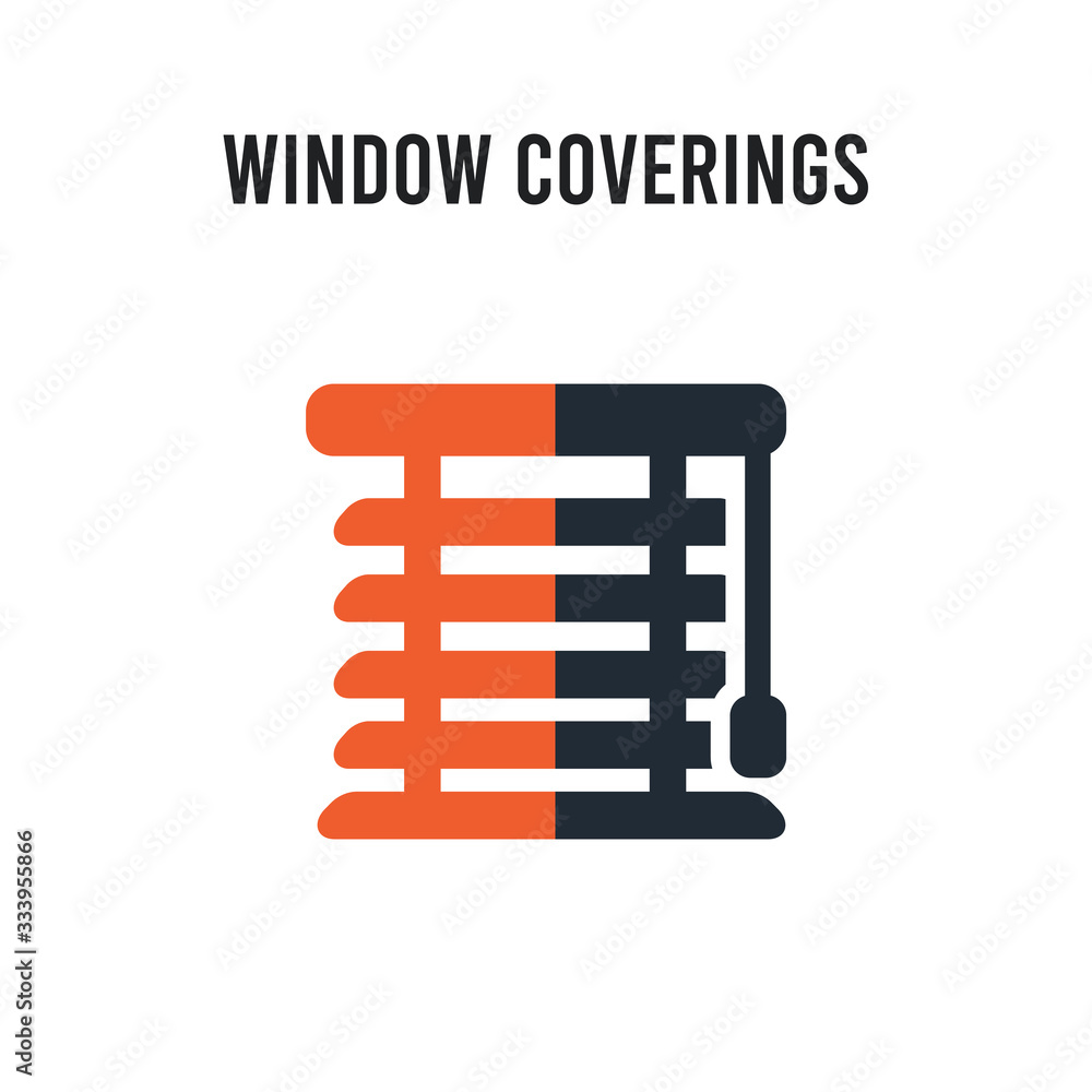 Window coverings vector icon on white background. Red and black colored Window coverings icon. Simple element illustration sign symbol EPS Window coverings vector icon on white background. Red and black colored Window coverings icon. Simple element illustration sign symbol EPS