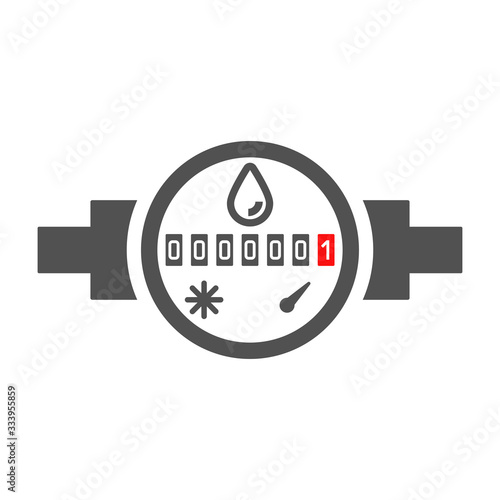 Water meter icon in flat style.Vector illustration.	