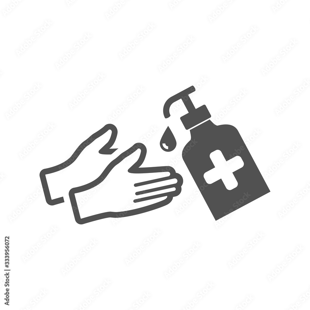 Sanitize your hands icon in flat style.Vector illustration. Sanitize your hands icon in flat style.Vector illustration.