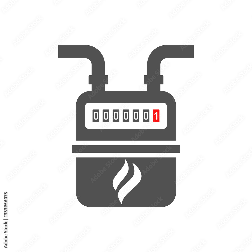 Fototapeta premium Gas meter icon in flat style.Vector illustration. 