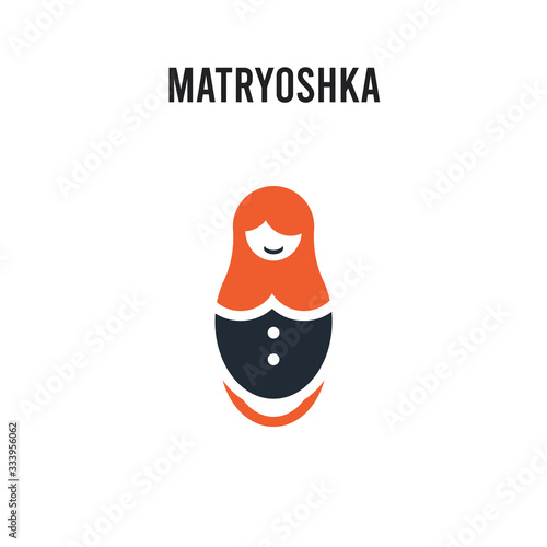 matryoshka vector icon on white background. Red and black colored matryoshka icon. Simple element illustration sign symbol EPS