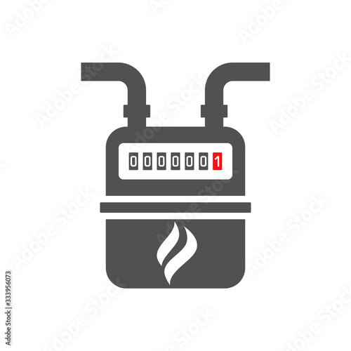 Gas meter icon in flat style.Vector illustration.	