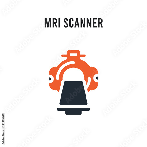 mri scanner vector icon on white background. Red and black colored mri scanner icon. Simple element illustration sign symbol EPS