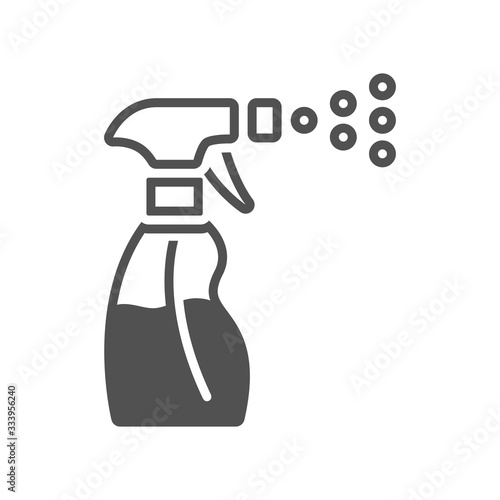 Glass and mirror cleaner spray icon in flat style.Vector illustration.