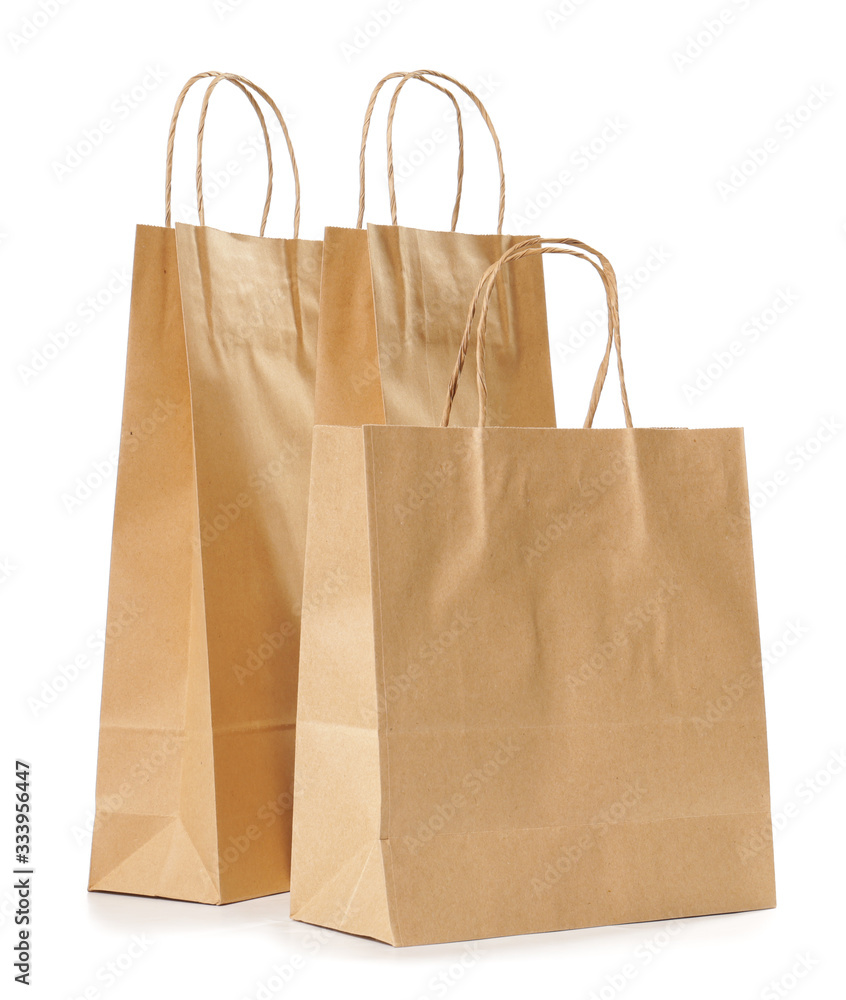 Paper shopping bags on white background Paper shopping bags on white background