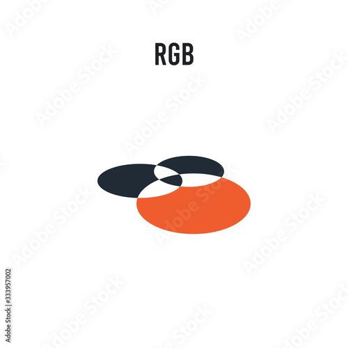 Rgb vector icon on white background. Red and black colored Rgb icon. Simple element illustration sign symbol EPS