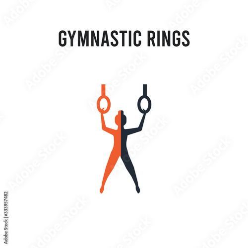 Gymnastic Rings vector icon on white background. Red and black colored Gymnastic Rings icon. Simple element illustration sign symbol EPS