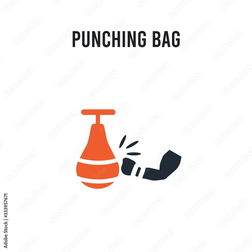 Punching bag vector icon on white background. Red and black colored Punching bag icon. Simple element illustration sign symbol EPS Punching bag vector icon on white background. Red and black colored Punching bag icon. Simple element illustration sign symbol EPS