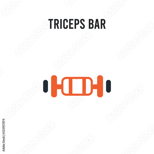 Triceps bar vector icon on white background. Red and black colored Triceps bar icon. Simple element illustration sign symbol EPS