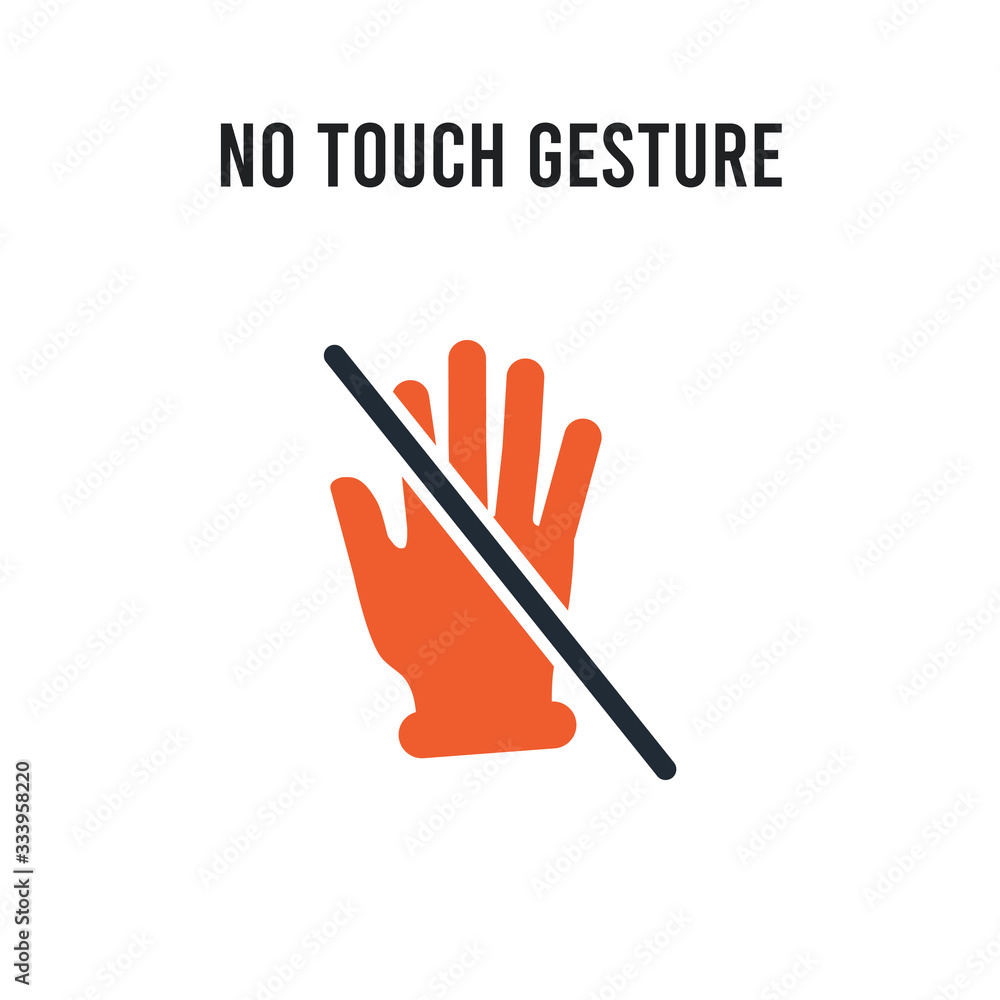 No touch gesture vector icon on white background. Red and black colored No touch gesture icon. Simple element illustration sign symbol EPS No touch gesture vector icon on white background. Red and black colored No touch gesture icon. Simple element illustration sign symbol EPS