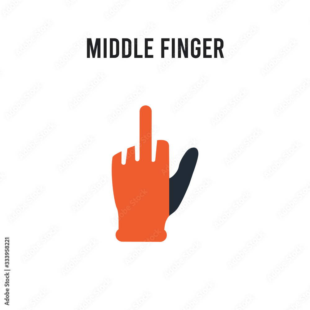 Middle finger vector icon on white background. Red and black colored Middle finger icon. Simple element illustration sign symbol EPS Middle finger vector icon on white background. Red and black colored Middle finger icon. Simple element illustration sign symbol EPS