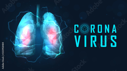 Lungs infected by virus