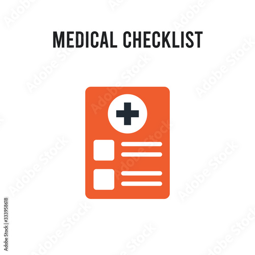 medical Checklist vector icon on white background. Red and black colored medical Checklist icon. Simple element illustration sign symbol EPS